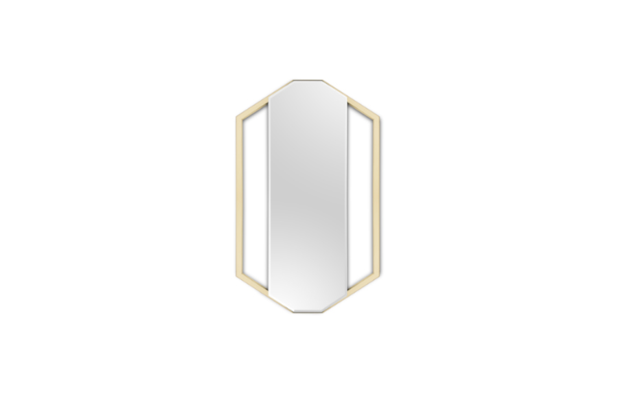Sapphire Polished Brass with a Flat Wall Mirror Modern Design