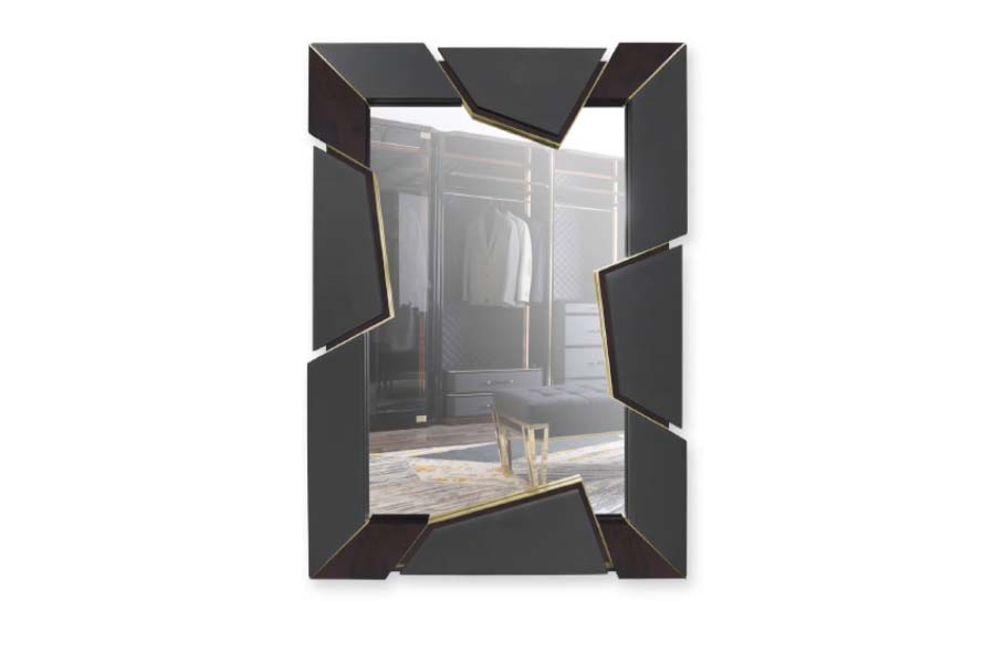 Athos Mirror - With A Leather And Brass Frame