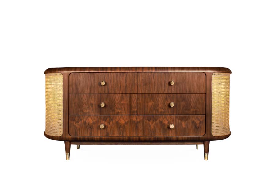 Franco Sideboard - In Varnished Walnut Wood For Your Interior Design Projects