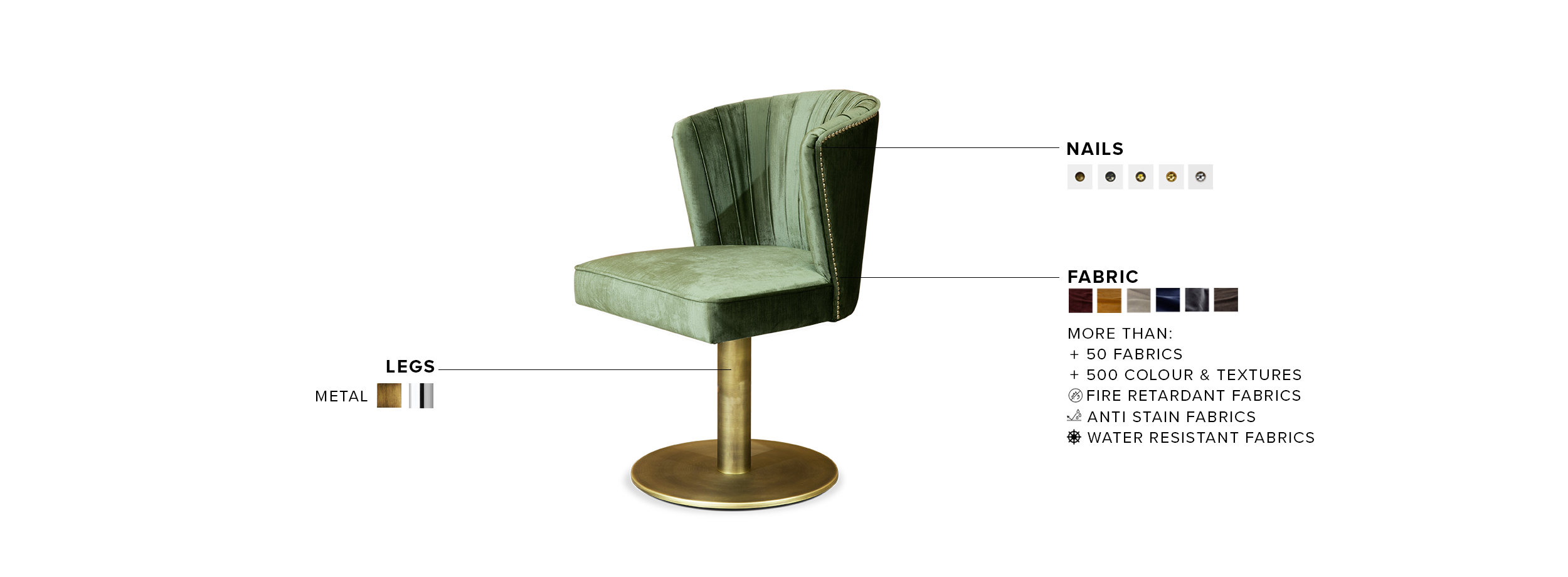 Nuka II Dining Chair - Upholstered In Velvet - Home'Society
