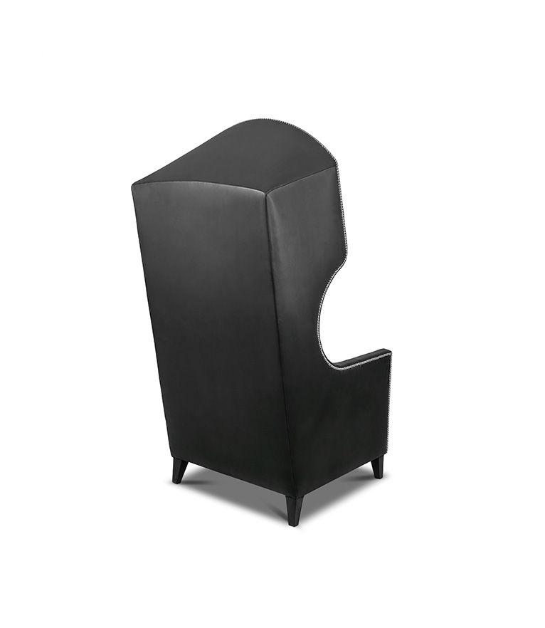 Journey Wingback Chair - Fully Upholstered In Synthetic Leather - Home'Society