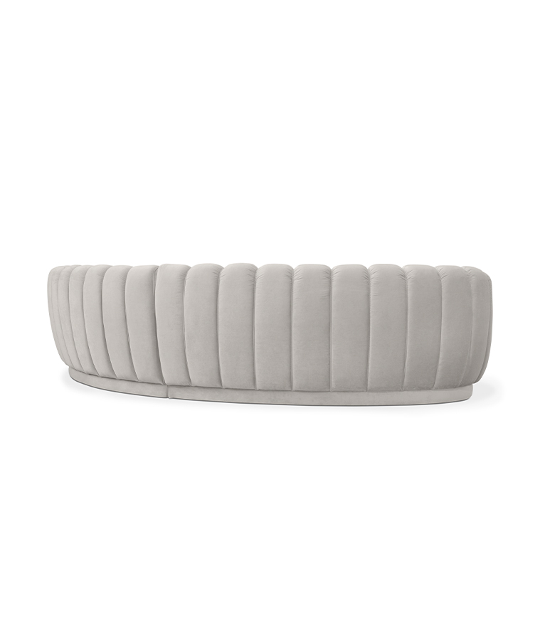 Pearl Round Three Sofa - Fully Upholstered In Velvet With A Modern Design - Home'Society