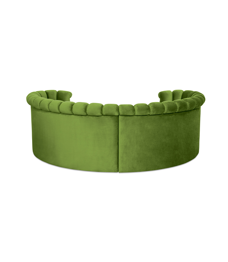 Hera Dining Sofa - Upholstered In Green Velvet With A Modern Design - Home'Society