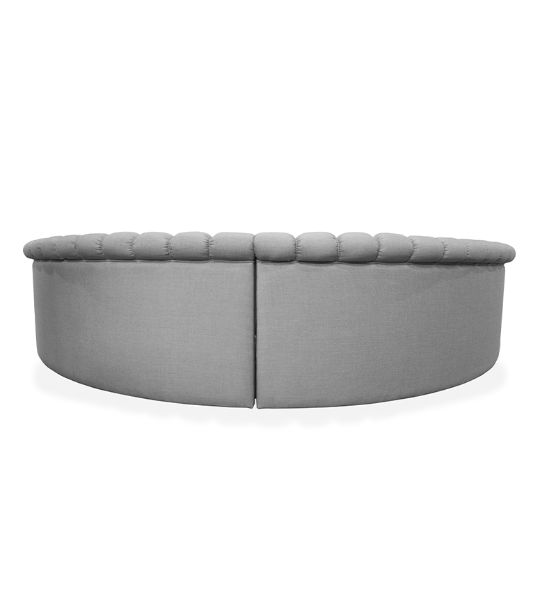 Hera Round Two Sofa - With A Modern Design Fully Upholstered In Twill - Home'Society