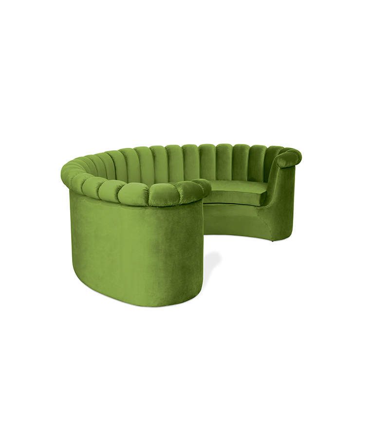 Hera Dining Sofa - Upholstered In Green Velvet With A Modern Design - Home'Society