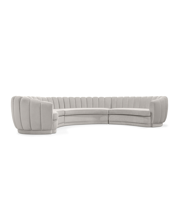 Pearl Round Three Sofa - Fully Upholstered In Velvet With A Modern Design - Home'Society