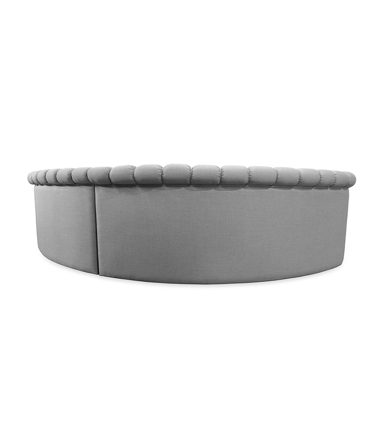Hera Round Three Sofa - Fully Upholstered In Twill - Home'Society