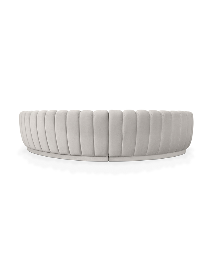 Pearl Round Three Sofa - Fully Upholstered In Velvet With A Modern Design - Home'Society