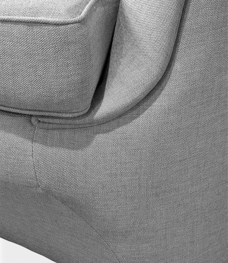 Hera Round Three Sofa - Fully Upholstered In Twill - Home'Society