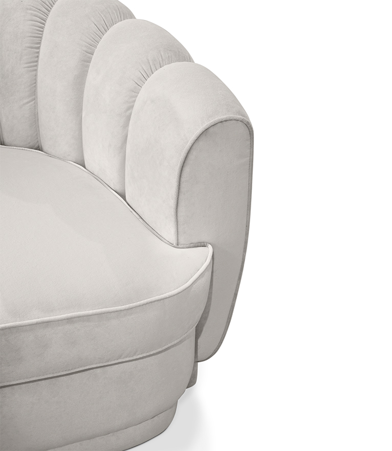 Pearl Round Three Sofa - Fully Upholstered In Velvet With A Modern Design - Home'Society