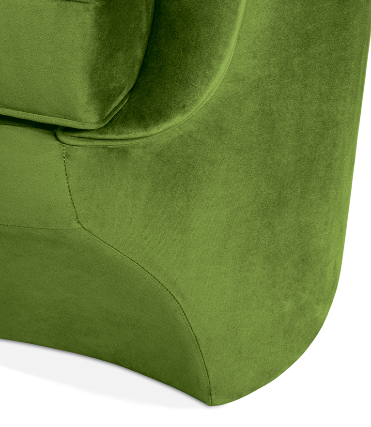 Hera Dining Sofa - Upholstered In Green Velvet With A Modern Design - Home'Society