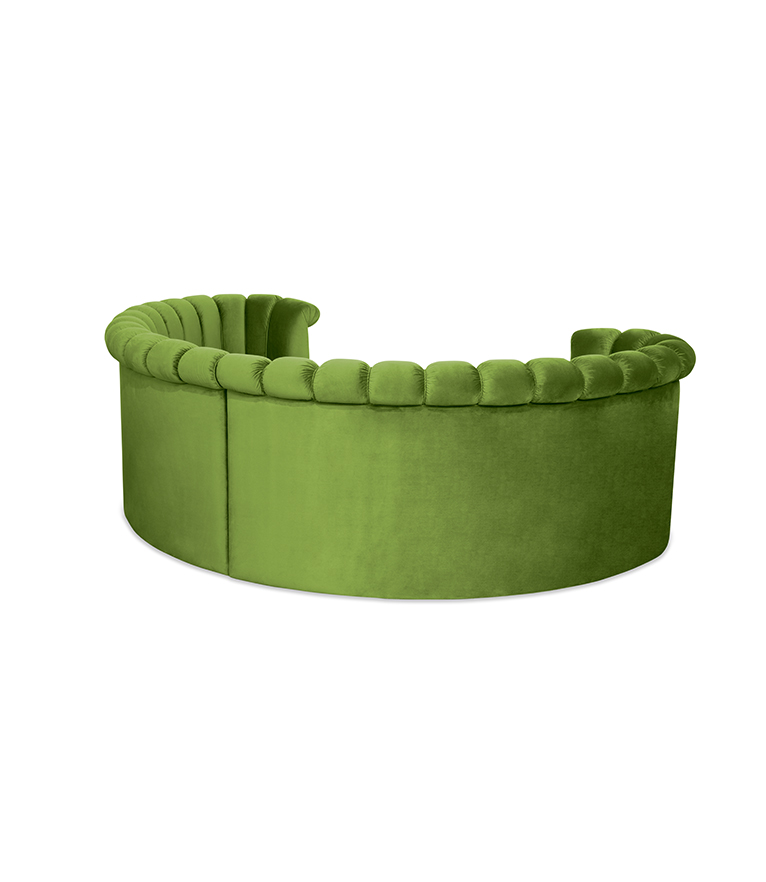 Hera Dining Sofa - Upholstered In Green Velvet With A Modern Design - Home'Society