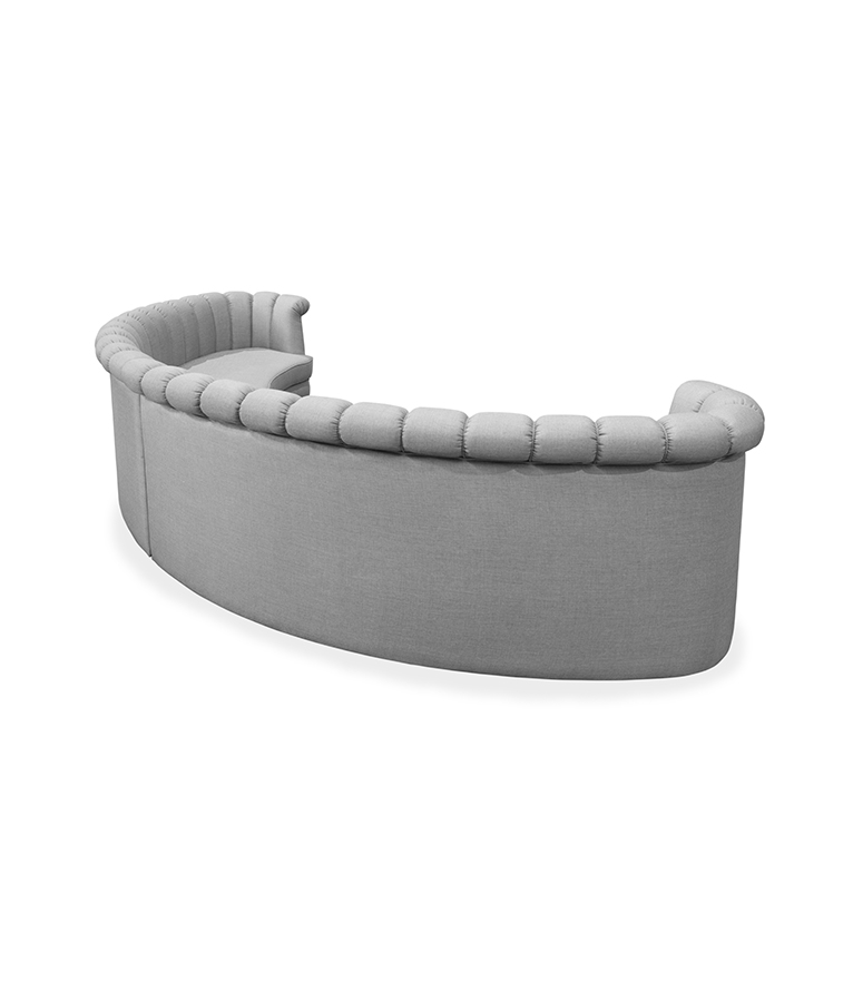Hera Round Two Sofa - With A Modern Design Fully Upholstered In Twill - Home'Society