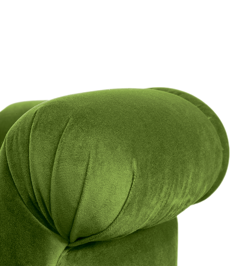 Hera Dining Sofa - Upholstered In Green Velvet With A Modern Design - Home'Society
