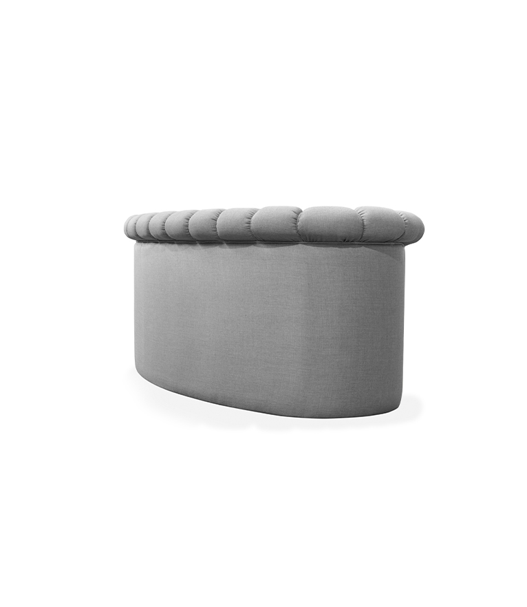 Hera Round Two Sofa - With A Modern Design Fully Upholstered In Twill - Home'Society
