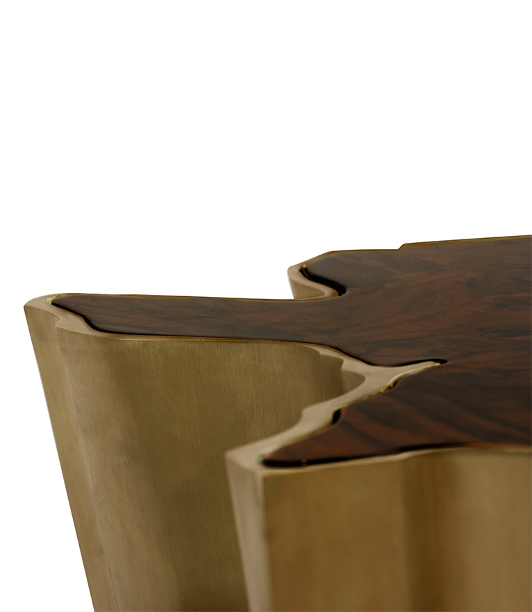 Sequoia Side Table Small - Modern In Brushed Brass Modern Design - Home'Society
