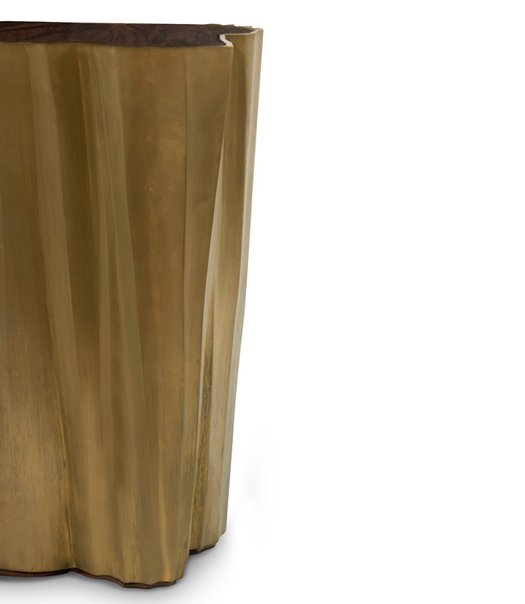 Sequoia Side Table Small - Modern In Brushed Brass Modern Design - Home'Society