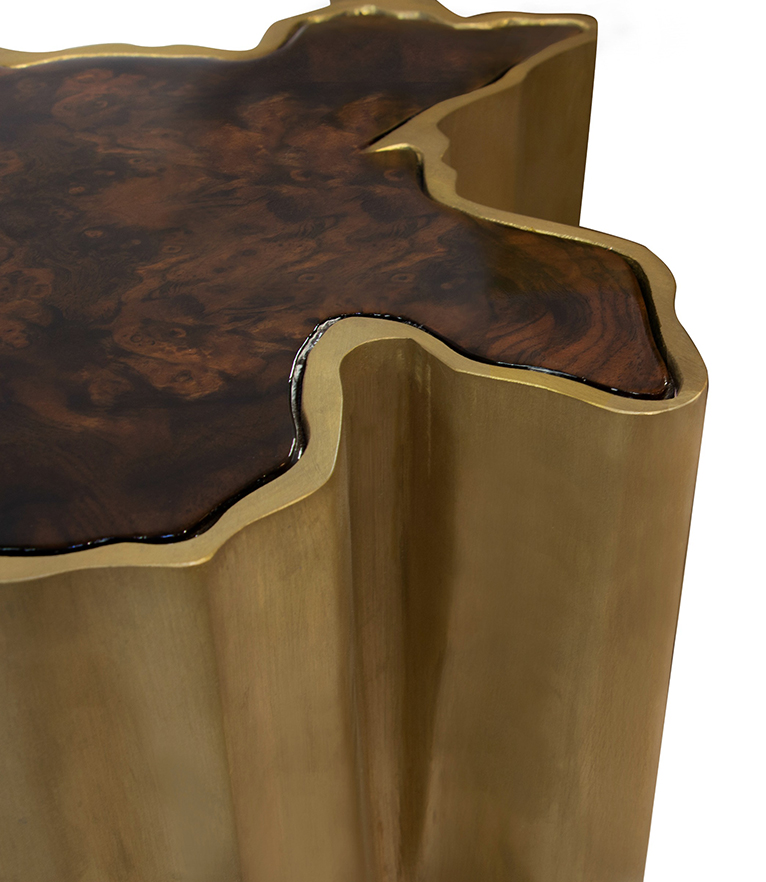 Sequoia Side Table Small - Modern In Brushed Brass Modern Design - Home'Society