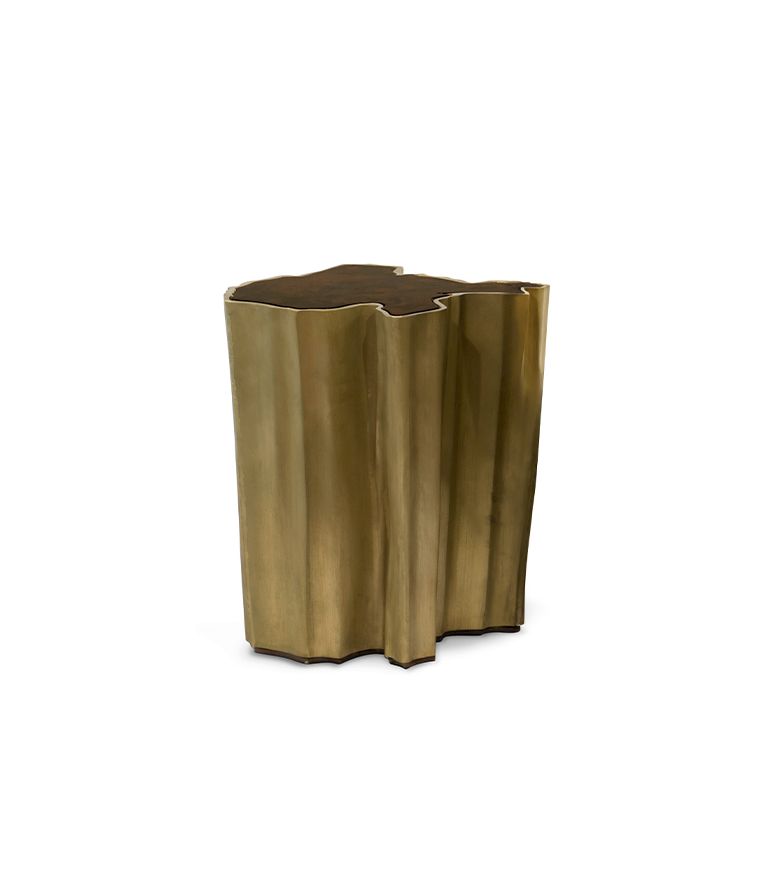 Sequoia Side Table Small - Modern In Brushed Brass Modern Design - Home'Society