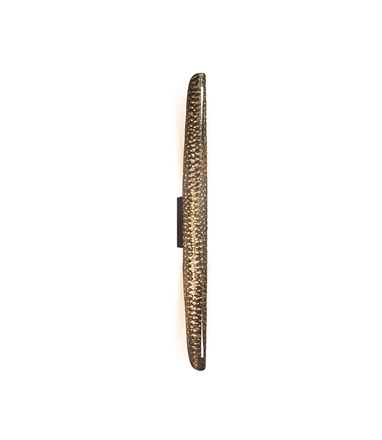 Shaka Wall Light - Hammered Aged Brass Design Modern Contemporary - Home'Society