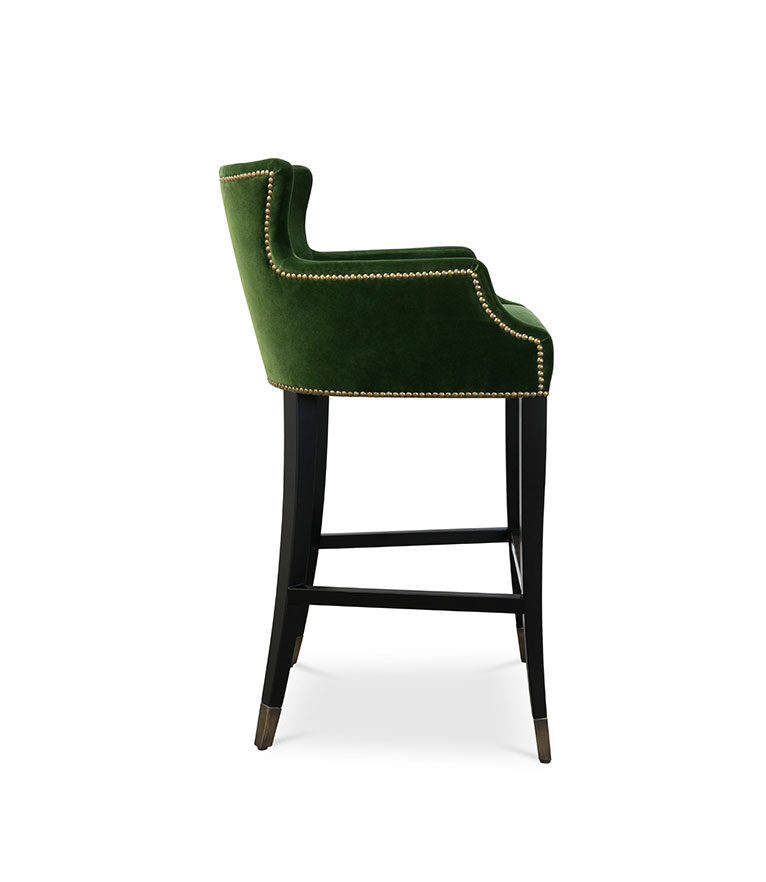 Dukono Bar Chair - With A Modern Design Upholstered In Velvet - Home'Society