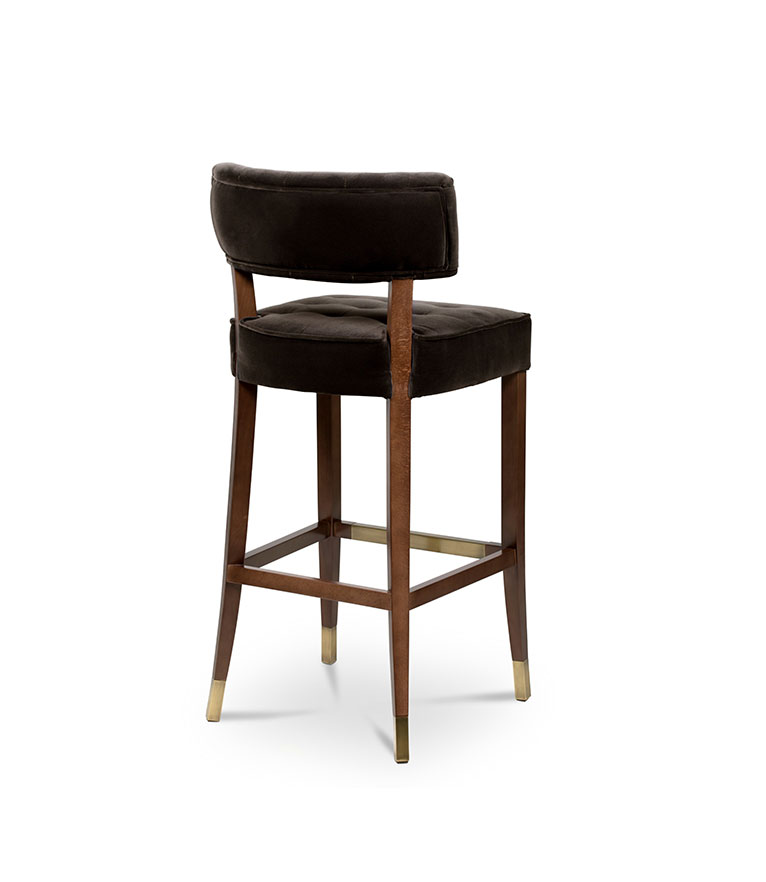Zulu Bar Chair - with Wood Legs Modern Midcentury Design - Home'Society