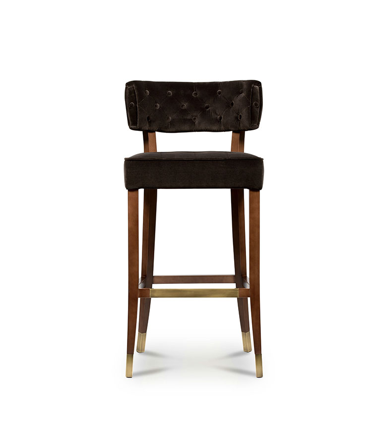 Zulu Bar Chair - with Wood Legs Modern Midcentury Design - Home'Society