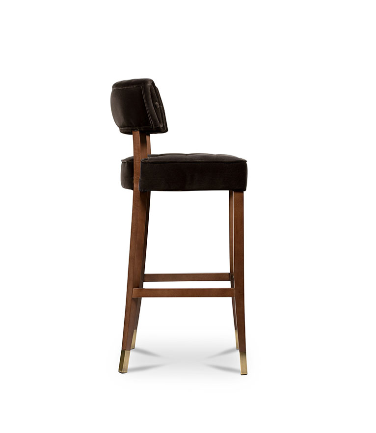 Zulu Bar Chair - with Wood Legs Modern Midcentury Design - Home'Society
