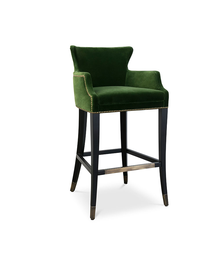 Dukono Bar Chair - With A Modern Design Upholstered In Velvet - Home'Society
