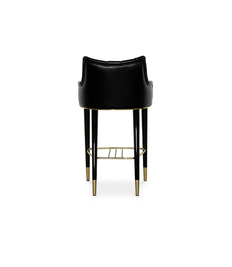 Plum Counter Stool - with Glossy Black Legs Modern Contemporary Design - Home'Society