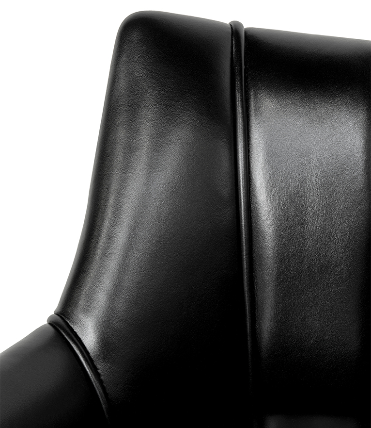 Plum Counter Stool - with Glossy Black Legs Modern Contemporary Design - Home'Society