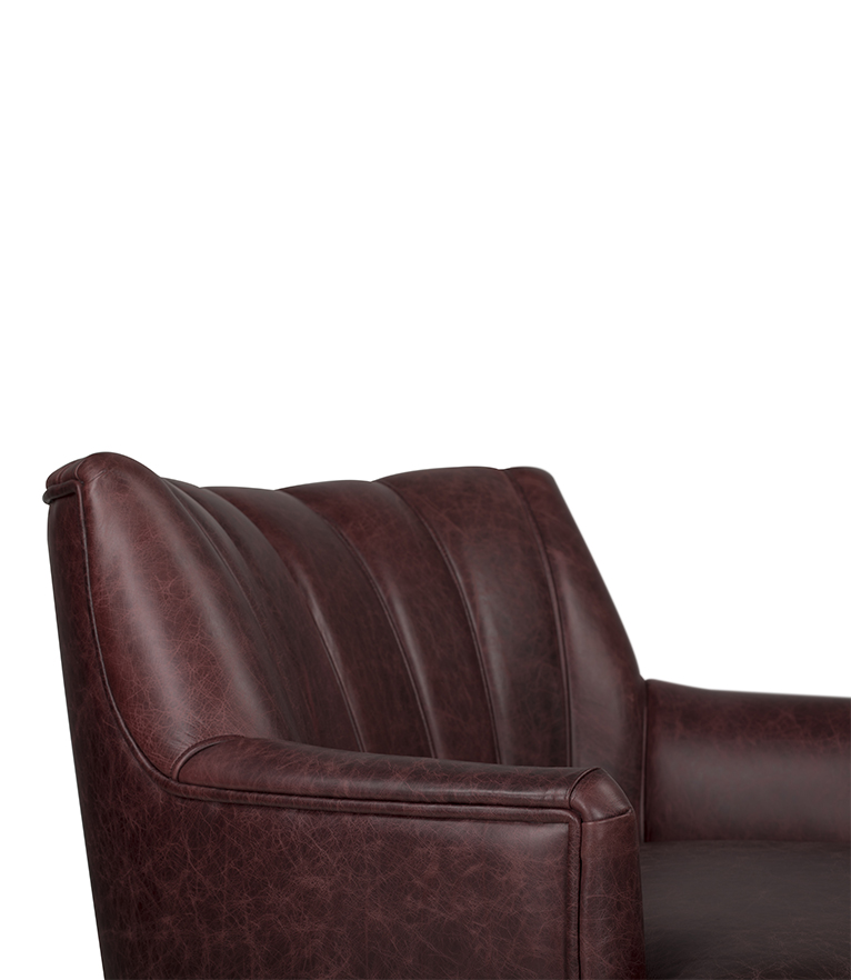 Plum Single Sofa - Fully Upholstered Leather Modern Contemporary Design - Home'Society