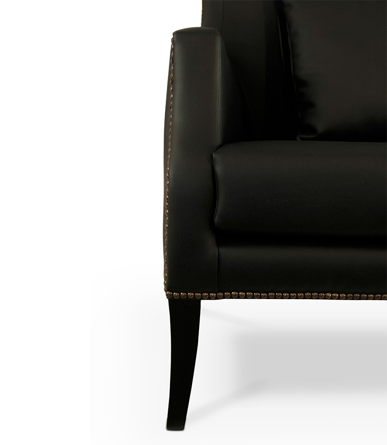 Dukono 2 Seat Sofa - Modern Design with Black Matte Lacquer Legs - Home'Society