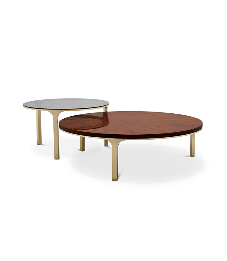 Luray Coffee Table - Modern In Brushed Brass - Home'Society
