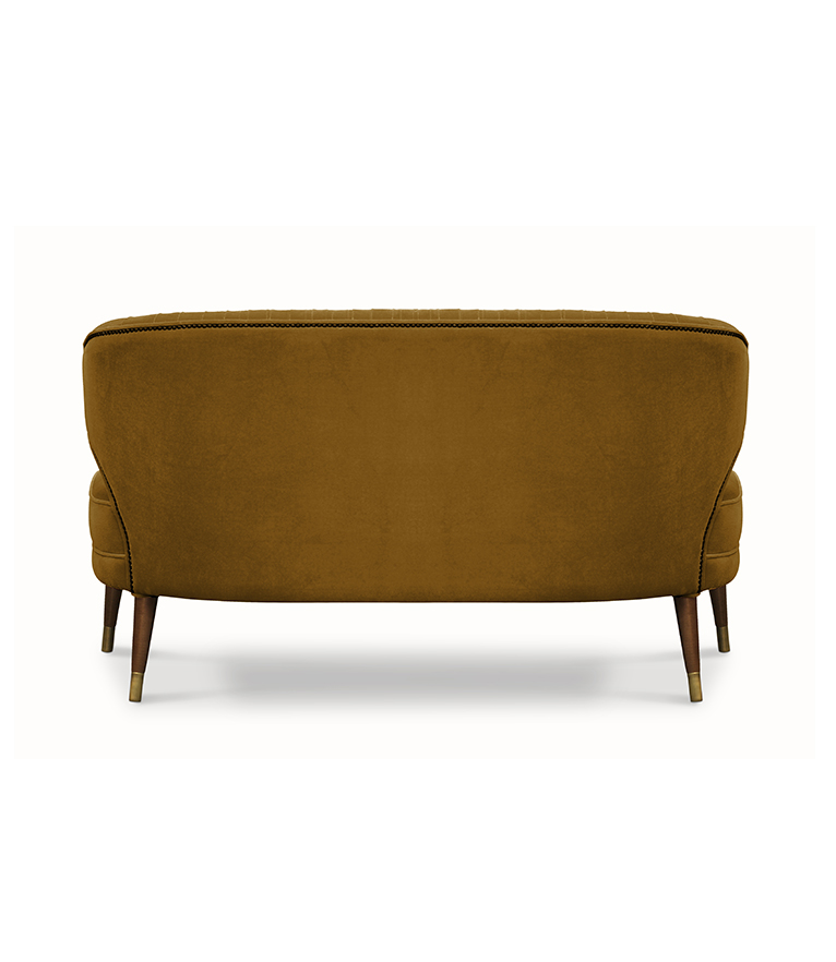 Ibis 2 Seat Sofa - Brass Nailhead Trim Modern Contemporary - Home'Society