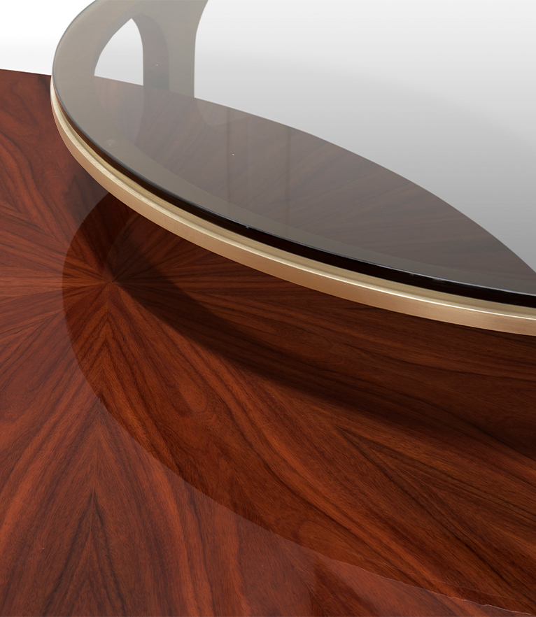 Luray Coffee Table - Modern In Brushed Brass - Home'Society