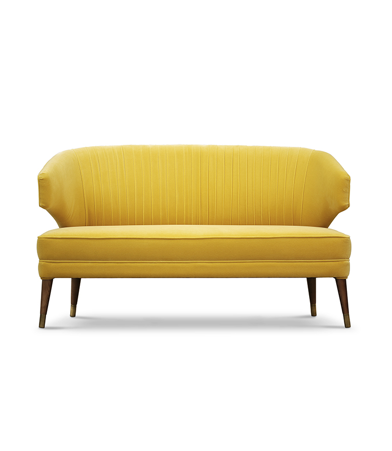 Ibis 2 Seat Sofa - Brass Nailhead Trim Modern Contemporary - Home'Society
