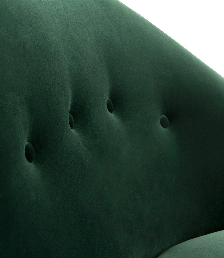 Malay 2 Seat Sofa - Velvet Upholstered with Brass Legs Modern Midcentury - Home'Society