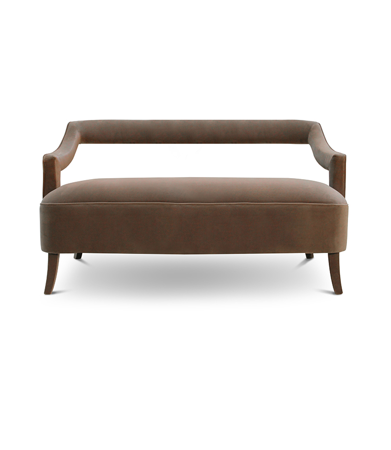 Oka 2 Seat Sofa - Fully Velvet Upholstered Modern Contemporary Design - Home'Society