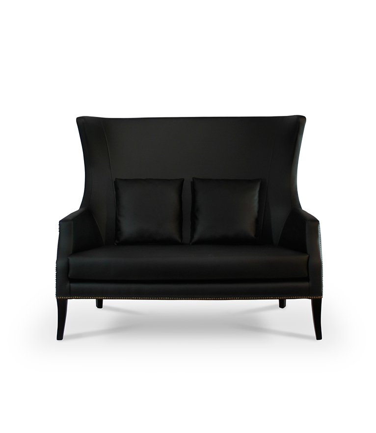 Dukono 2 Seat Sofa - Modern Design with Black Matte Lacquer Legs - Home'Society