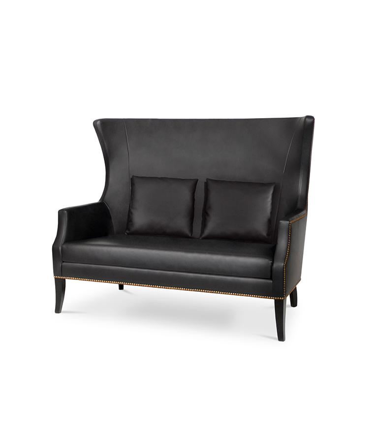 Dukono 2 Seat Sofa - Modern Design with Black Matte Lacquer Legs - Home'Society