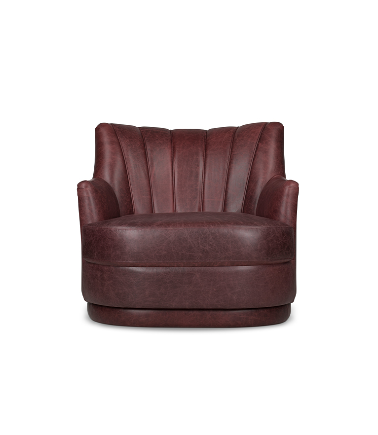 Plum Single Sofa - Fully Upholstered Leather Modern Contemporary Design - Home'Society