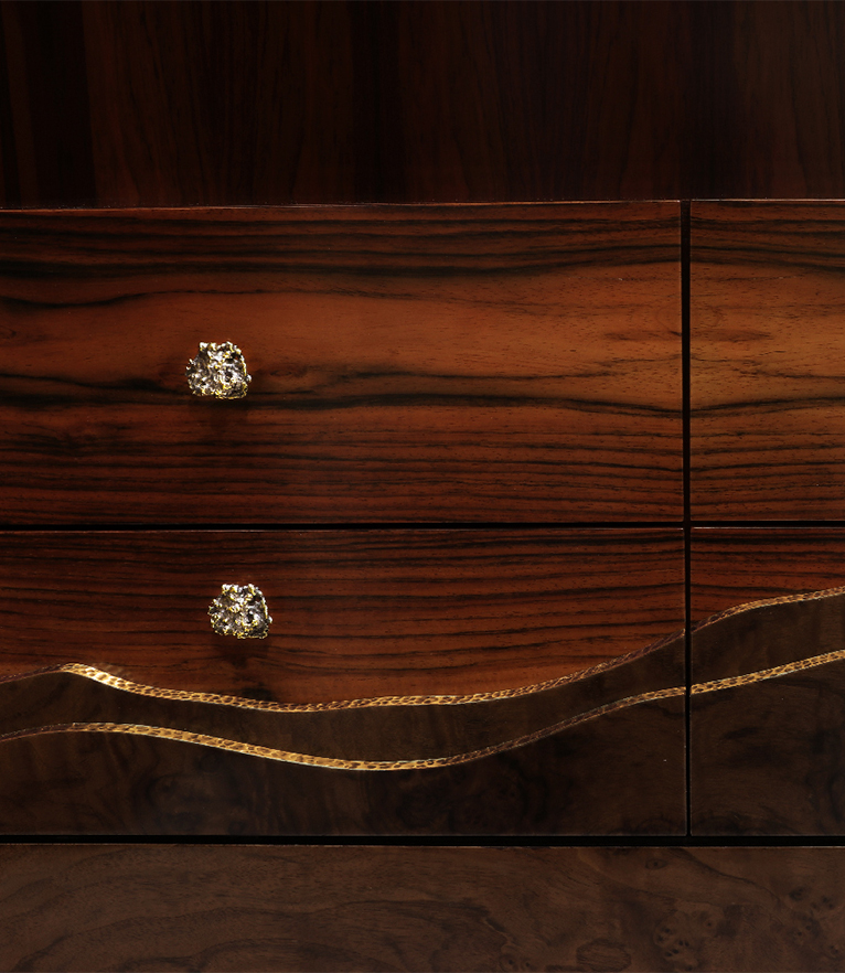 Huang Cabinet - In Walnut Root Veneer With A Modern Contemporary Design - Home'Society