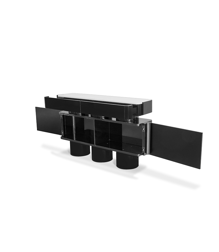 Shinto Sideboard - In Gloss Black Lacquer With A Modern Design - Home'Society