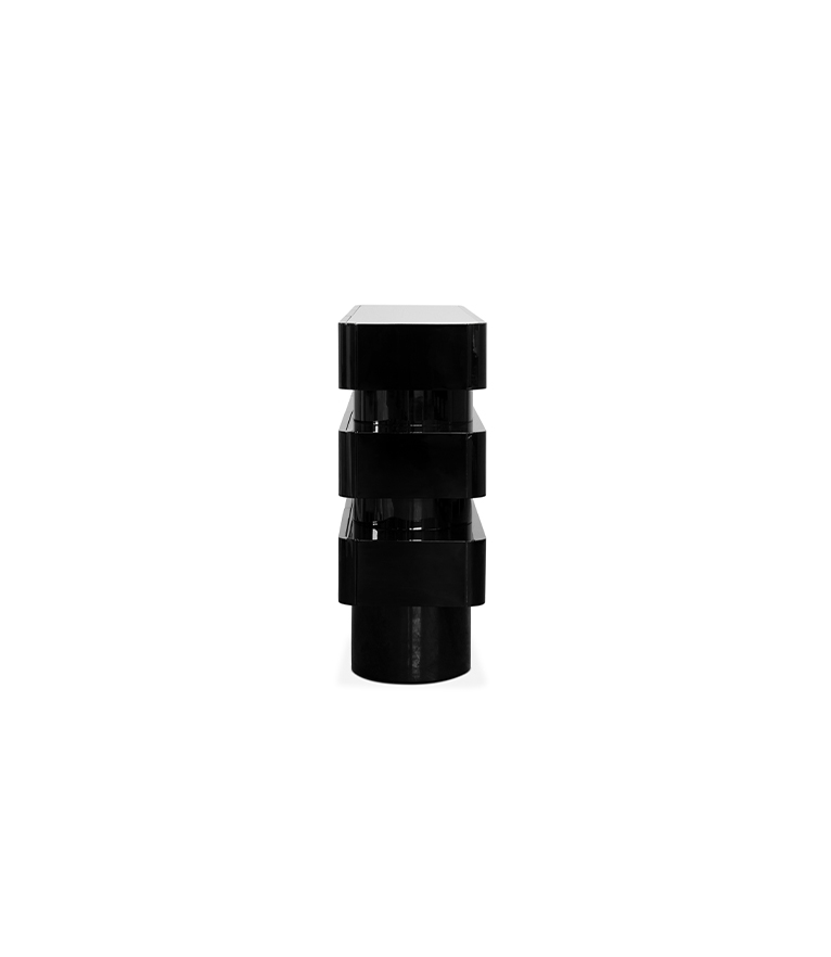 Shinto Console - Black and White Design in Black Lacquer Modern Contemporary - Home'Society
