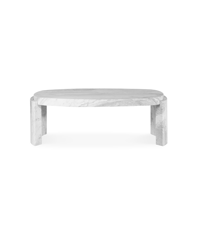 Tacca Coffee Table - White Marble Modern Contemporary Design - Home'Society
