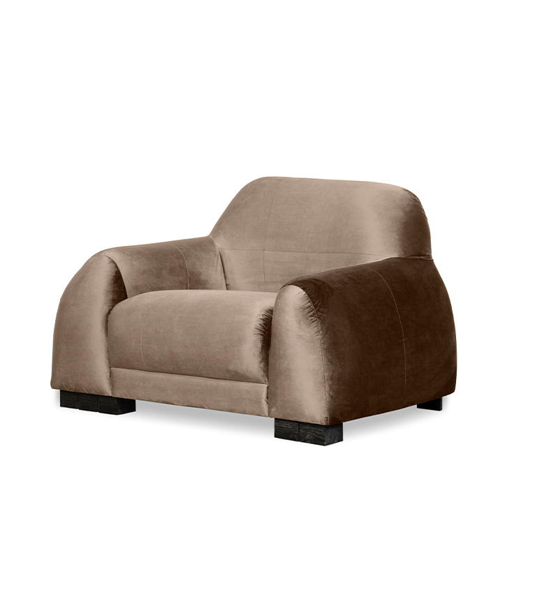 Borneo Single Sofa - Upholstered In Velvet With A Modern Design - Home'Society