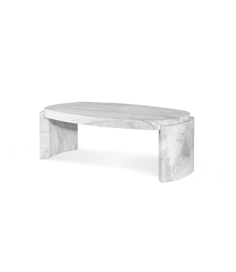 Tacca Coffee Table - White Marble Modern Contemporary Design - Home'Society