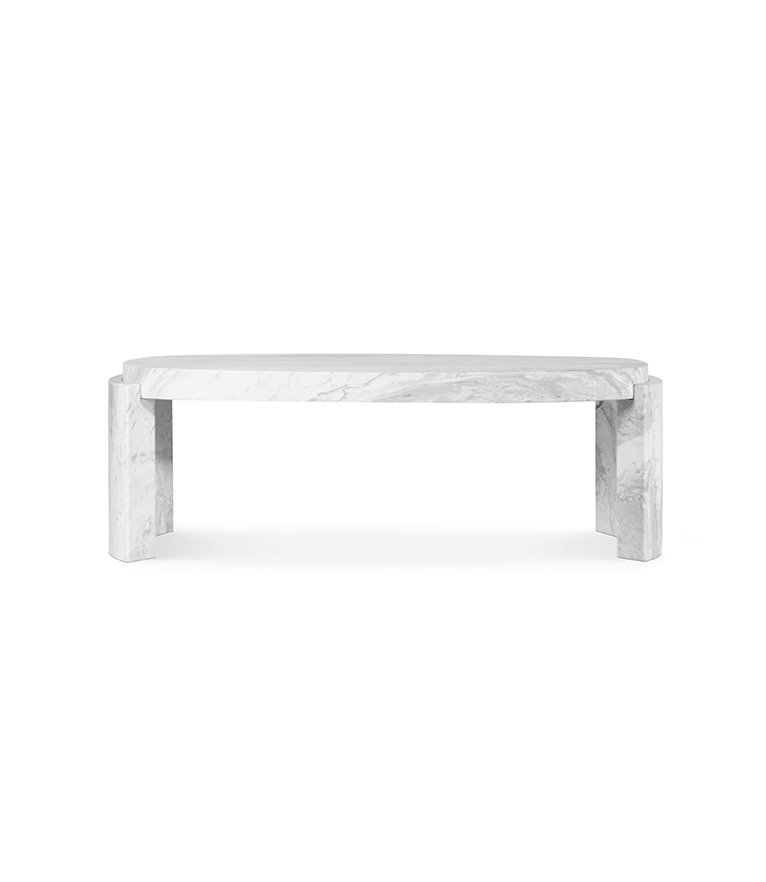Tacca Coffee Table - White Marble Modern Contemporary Design - Home'Society