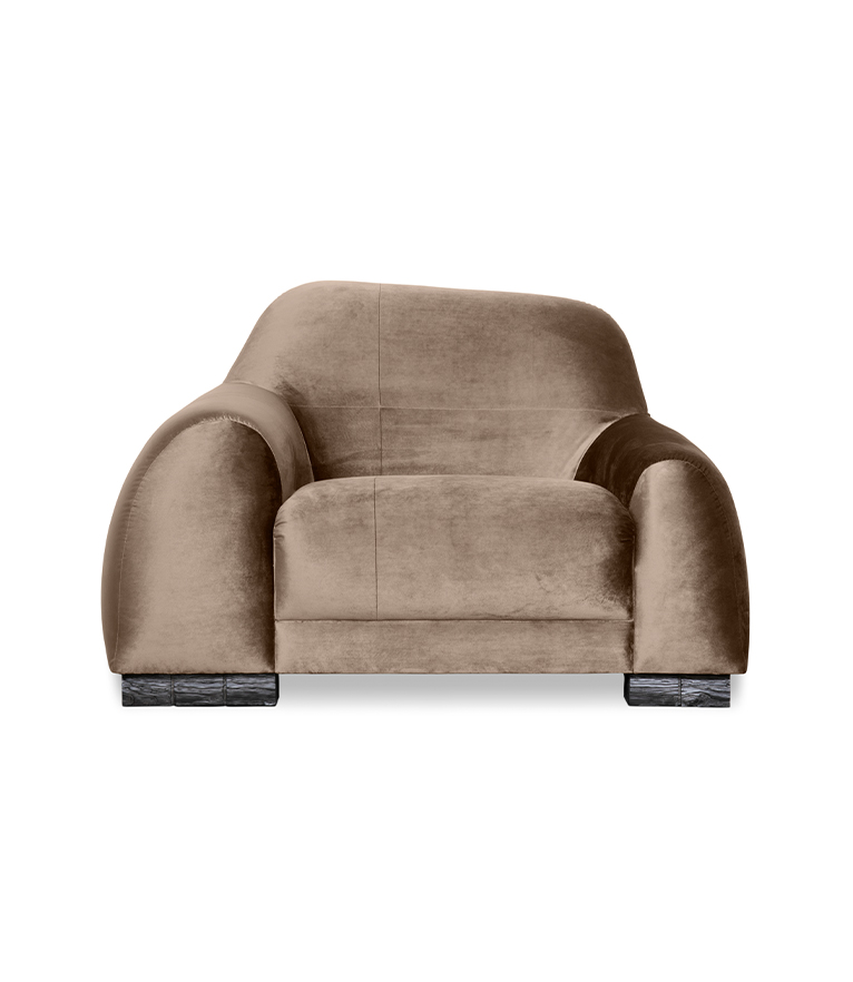 Borneo Single Sofa - Upholstered In Velvet With A Modern Design - Home'Society